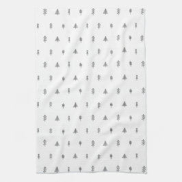 Whimsique Julgran Mönster - Svarta och vita Kökshandduk