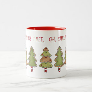 Whimsique Julgranar med Candy cane Trunks Två-Tonad Mugg