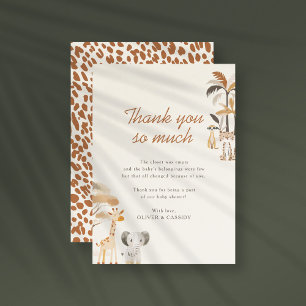 Whimsique Jungle Safari Animals Boy Baby Shower Tack Kort