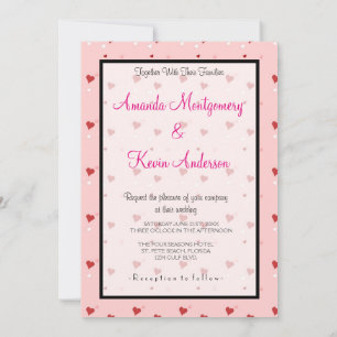 Whimsique Kärlek Hearts Mönster Bröllop Inbjudningar