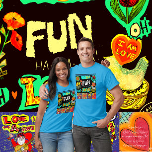 Whimsique Kärlek & Joy, färgfull Firande T Shirt