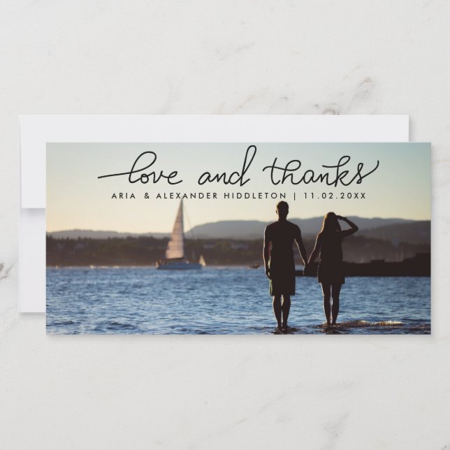 Whimsique Kärlek och tack Bröllop handskriven (Framsida)