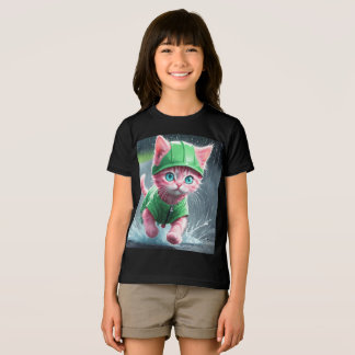 Whimsique Kitten Rain Springa Premium Unisex Youth T Shirt