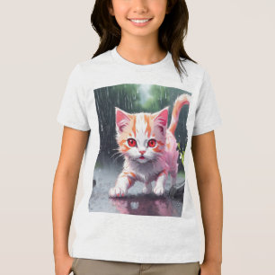 Whimsique Kitten Rain Springa Premium Unisex Youth T Shirt