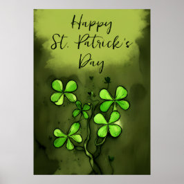 Whimsique Klöver Lycklig St patrick's day Poster