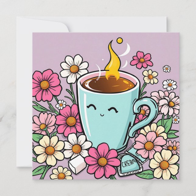 Whimsique Kopp of Warm Coffee and Flowers (Framsida)