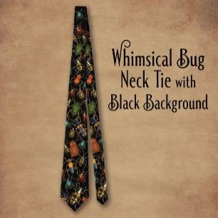 Whimsique Kryp Neck Tie med svart bakgrund Slips