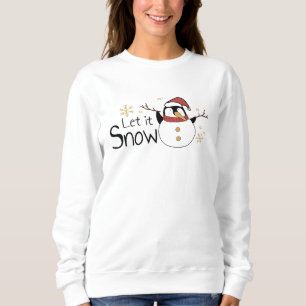 Whimsique Låt det snöa Penguin Snögubbe Jul T Shirt