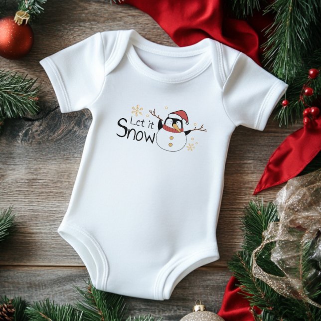 Whimsique Låt det snöa Penguin Snögubbe | Jul T Shirt (Skapare uppladdad)