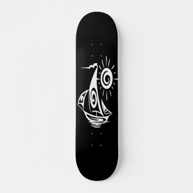 Whimsique Lazy Sailboat Mini Skateboard Bräda 18,5 Cm (Framsida)