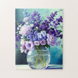 Whimsique Lila blommor i A Vas Pussel