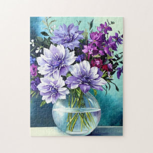 Whimsique Lila blommor i A Vas Pussel