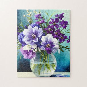 Whimsique Lila blommor i A Vas Pussel