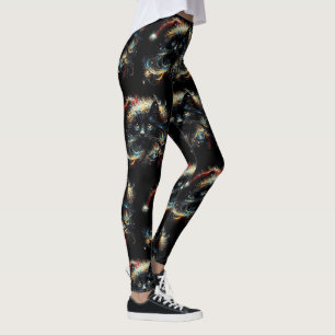 Whimsique Long Hair Black Cat jultomten Hat Leggings