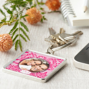 Whimsique Love birds Bröllop Photo Nyckelring