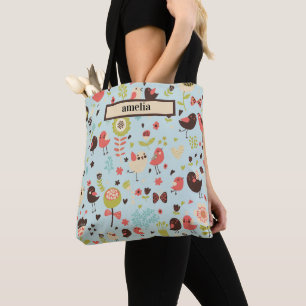 Whimsique Love birds och Flowers Tygkasse