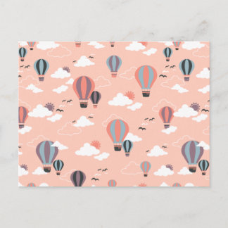 Whimsique Luft-ballonger i Pastel Himlar Vykort
