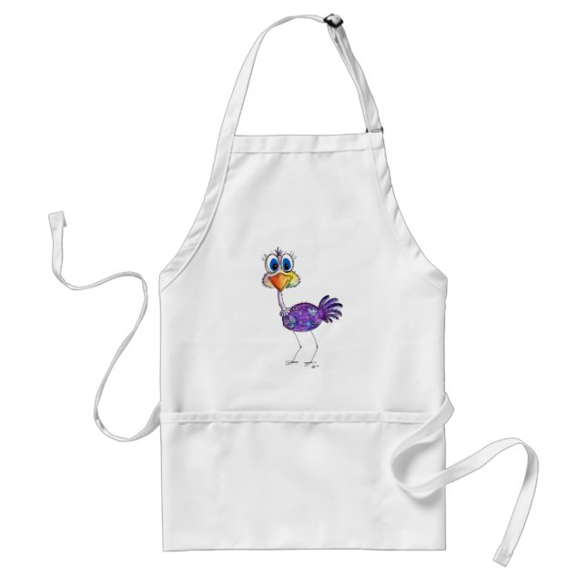 Whimsique Lycklig Lila Ostrich Förkläde (Framsidan)