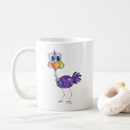 Whimsique Lycklig Lila Ostrich Kaffemugg