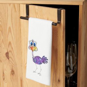 Whimsique Lycklig Lila Ostrich Kökshandduk