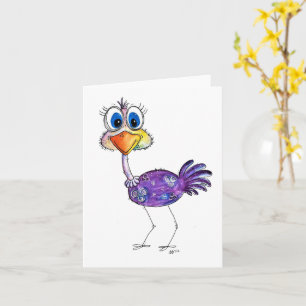 Whimsique Lycklig Lila Ostrich Kort