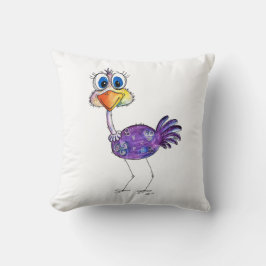 Whimsique Lycklig Lila Ostrich Kudde