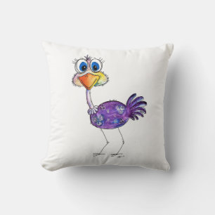 Whimsique Lycklig Lila Ostrich Kudde