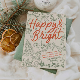 Whimsique Lycklig och Bright jul Card Julkort