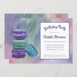 Whimsique Macarons | Fransk Söder Pastel Birthday Inbjudningar