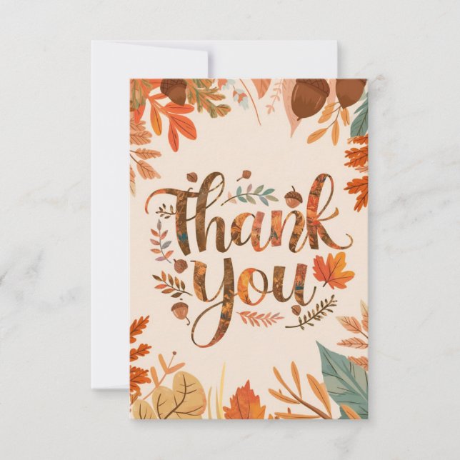 Whimsique Magic Autumn Tack Kort (Framsida)