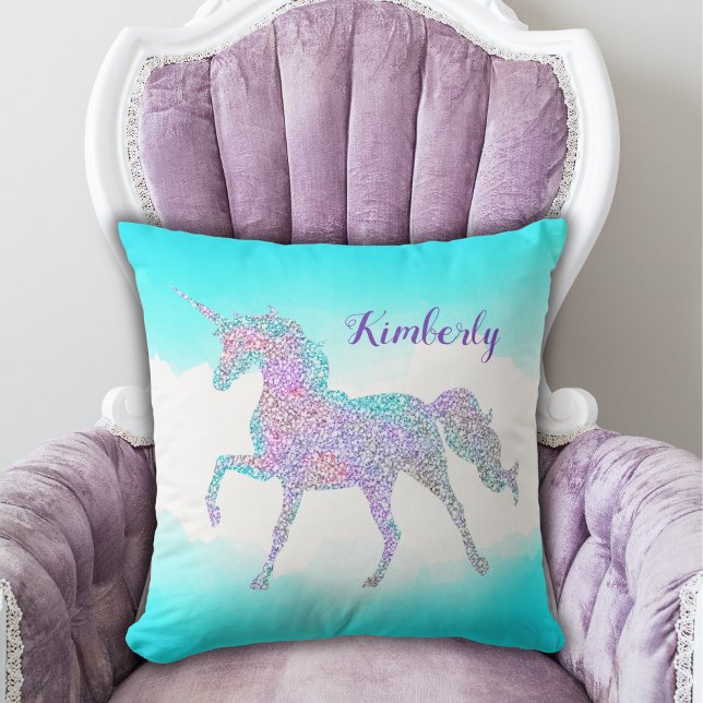 Whimsique Magic Glitter Unicorn Kudde (Skapare uppladdad)