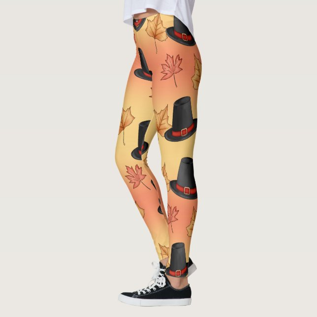 Whimsique Magic Hats med Höst löv Leggings (Vänster)