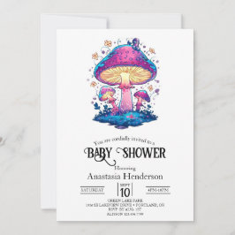 Whimsique Magic Mushroom Baby Shower Inbjudningar