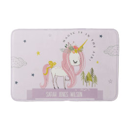 Whimsique Magic Unicorn Lila Princess Kids Badrumsmatta