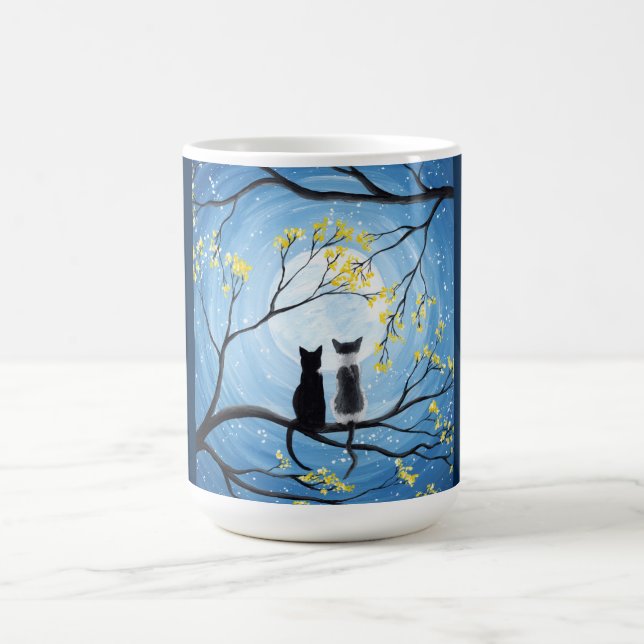 Whimsique Måne med katter Kaffemugg (Center)