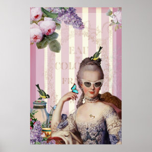 Whimsique Marie Antoinette i vingade solglasögon Poster