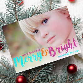 Whimsique Merry & Bright jul Helgdag Photo Julkort