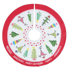 Whimsique Namn Red Rosa Julgranar Julgransmatta Borstad Polyester