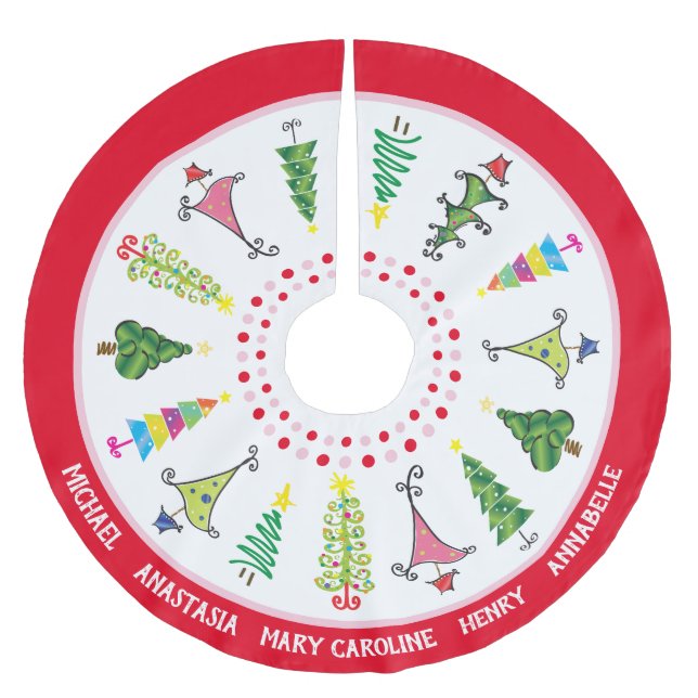 Whimsique Namn Red Rosa Julgranar Julgransmatta Borstad Polyester (Framsidan)