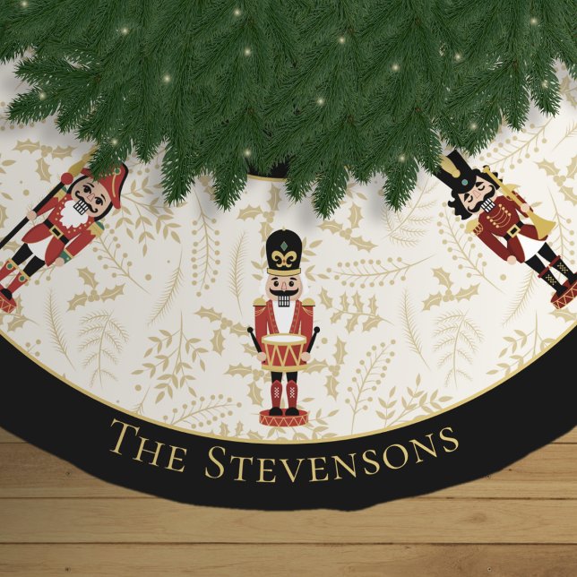 Whimsique Nutcracker Black and Beige jul Julgransmatta Borstad Polyester (Skapare uppladdad)