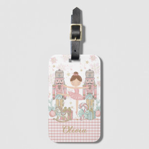 Whimsique Nutcracker Pastel Rosa Julsäck Bagagebricka