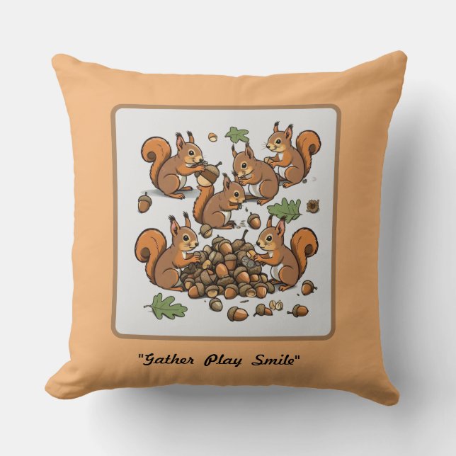 "Whimsique Nutty Squirrel Activity" Kudde (Framsida)