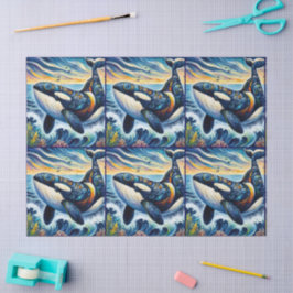 Whimsique Orca Whale Beach Coastal Decoupage