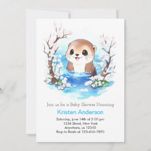 Whimsique Otter Paradise Boy Shower Inbjudningar