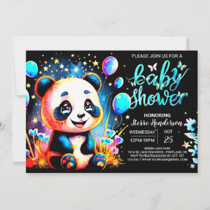 Whimsique Panda Äventyr inväntar pojkbabyskor Inbjudningar