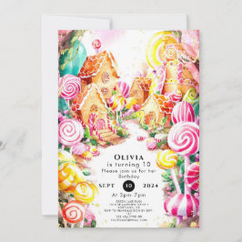 Whimsique Paradise Candyland Birthday Inbjudningar