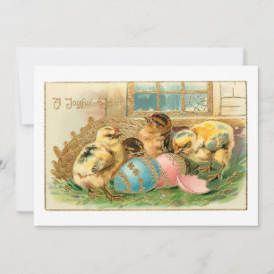 Whimsique Påsk Chicks w/Faux Guld Highlights Julkort