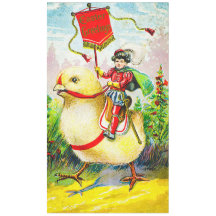 Whimsique Påsk Hälsning: Rider on Giant Chick