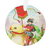 Whimsique Påsk Hälsning: Rider on Giant Chick