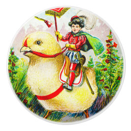 Whimsique Påsk Hälsning: Rider on Giant Chick Knopp